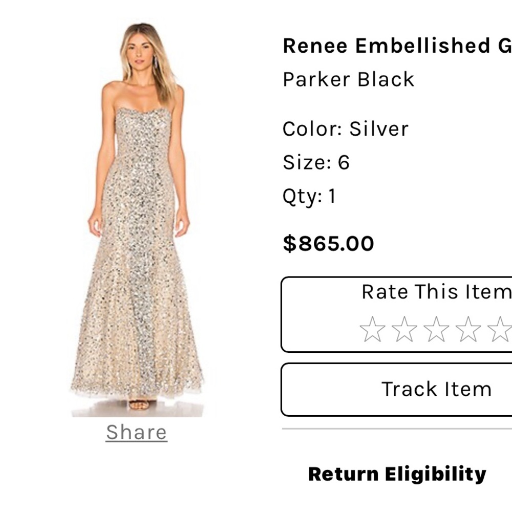 Parker black Renee sweetheart gown